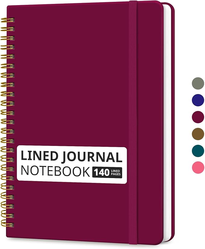 Taja Lined Spiral Journal Notebook by Taja