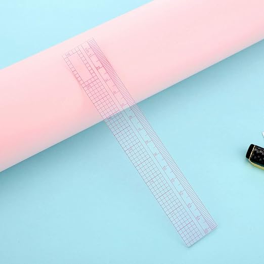 Pelopy 4 Pieces Clear Sewing Ruler Plastic Grid Transparent Ruler Plastic - Image 4
