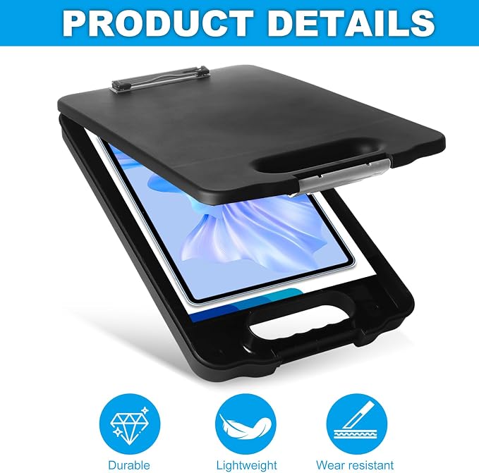 4 Pack Clipboard with Storage, Large Nursing Clipboard with Low Profile Clip - Image 3