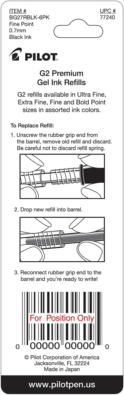 Pilot, G2 Gel Ink Refills, Fine Point 0.7 mm - Image 3