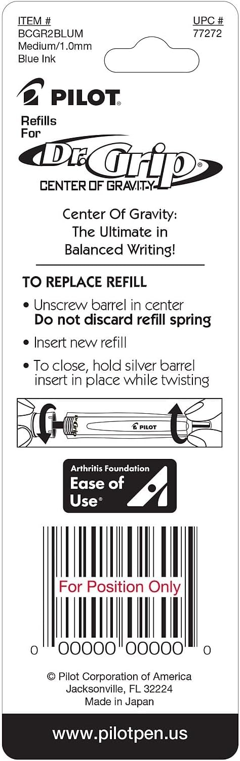 PILOT Dr. Grip Center of Gravity Ballpoint Ink Refill, Medium Point - Image 4