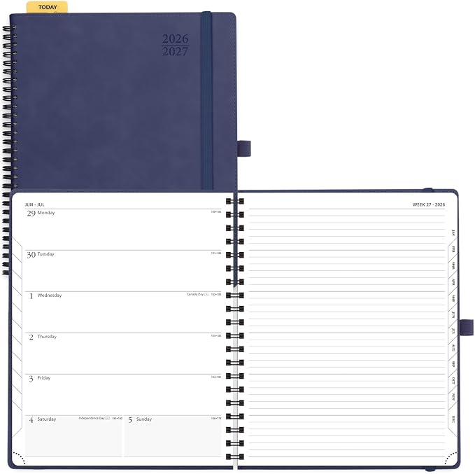 POPRUN Weekly Planner 2026-2027, Large-8.5" x 10.5", Academic Agenda 2026-2027 by POPRUN