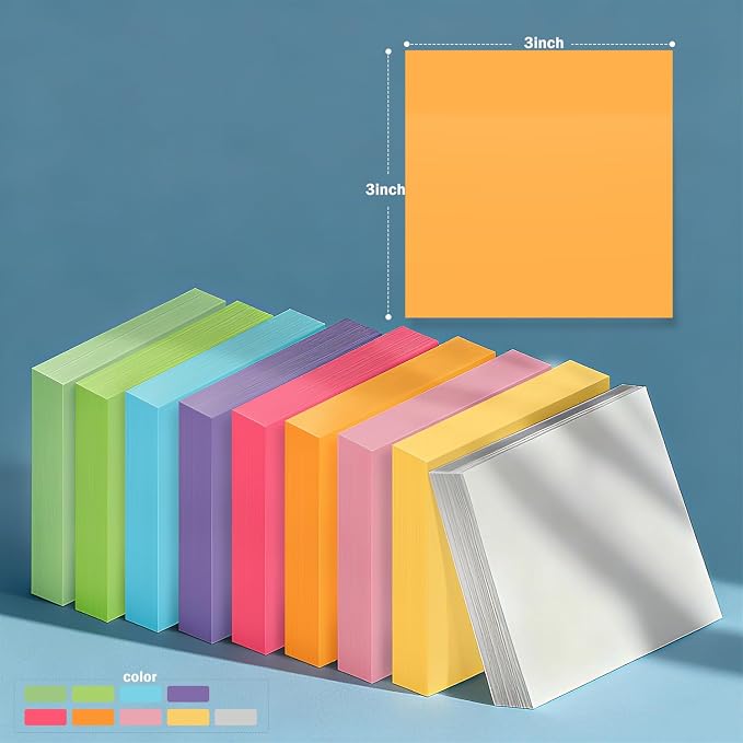 27 Pack of 3x3 Inch Sticky Notes Self-Stick Memo Pads - Image 4