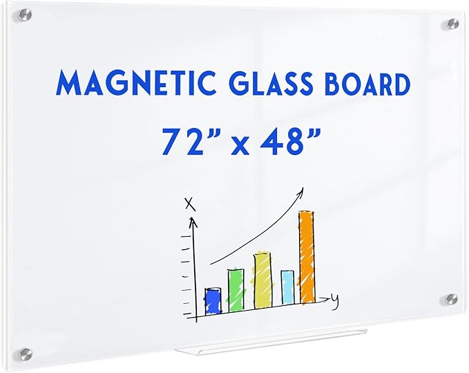 Magnetic Glass Whiteboard, Classroom by QUEENLINK