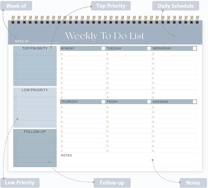 Weekly To Do List Notepad, Undated Planner - Image 2
