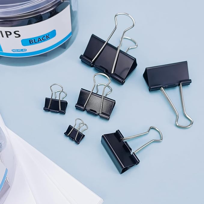 208 PCS 6 Sizes Binder Clips Assorted Sizes Including Extra Large Medium Small - Image 5