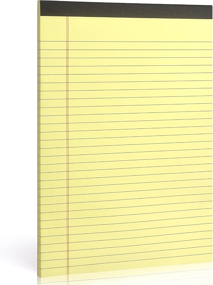 ZZTX Legal Pads 8.5 x 11 Inch Yellow Writing Notepad, Lined Writing Pads by ZZTX