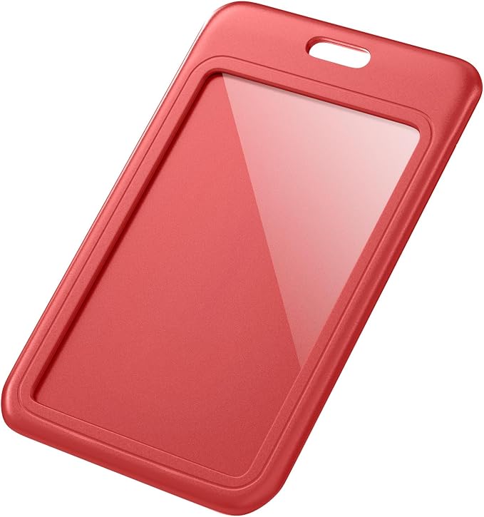JINEASY ID Sliding ID Badge Holder Hard Vertical Plastic Badge Protector ID Case - Image 2