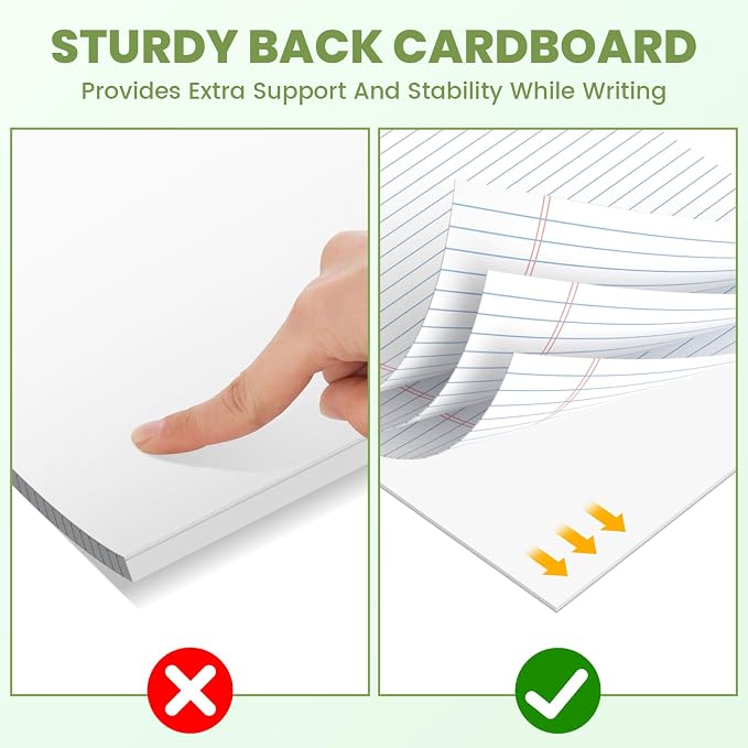 12 Pack Legal Pads 8.5" x 11", Wide Ruled Writing Notepads, 50 Sheets/Pad - Image 3