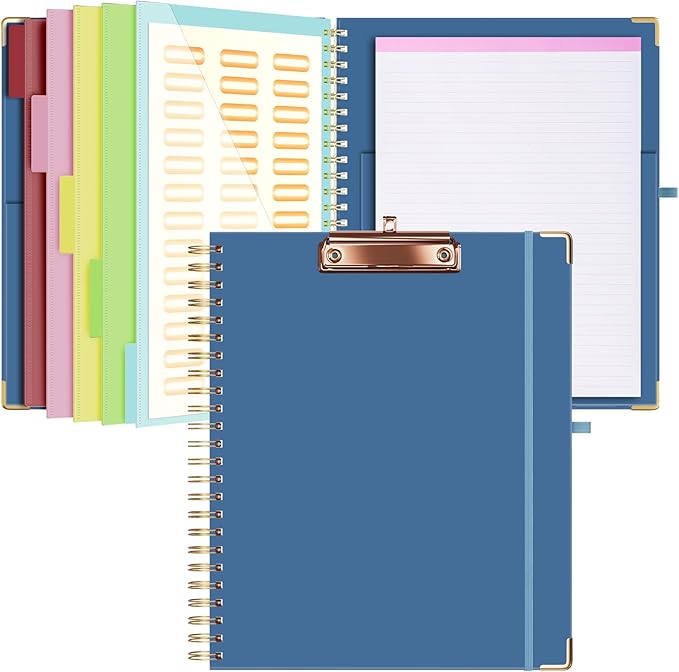 Ospelelf Clipboard with Storage 8.5 X 11，Padfolio Organizer, Spiral Portfolio by OspelelfOfficeSupplies