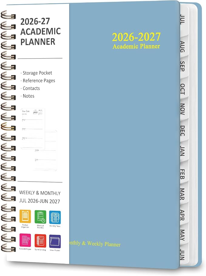 Planner 2026-2027, Weekly and Monthly Academic Planner, July 2026 by VALOME