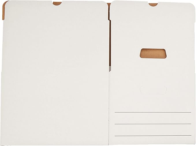 Amazon Basics Medium Duty Storage/Filing Boxes With Lid and Handles, Legal/Letter Size, 12-Pack, White, 16.2" L x 12.5" W x 10.5" H-DeskLoop Office