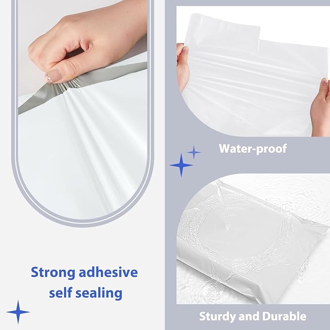 Fuxury 500 Pack 17.7x22" White Large Poly Mailers Bulk, Waterproof Mailing - Image 3