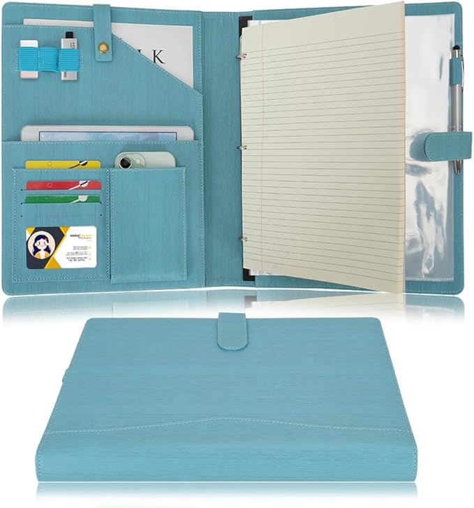 Wonderpool A4 PU Leather Portfolio Holder Ring File Document Case by Wonderpool