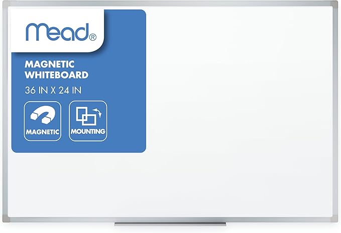 Mead Dry Erase White Board, Horizontal/Vertical Mount by Mead