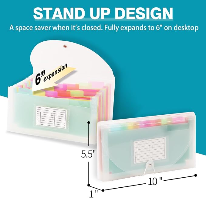 H4D Check Size 13 Pocket Expanding File Folder, Accordion File Organizer Wallet - Image 2
