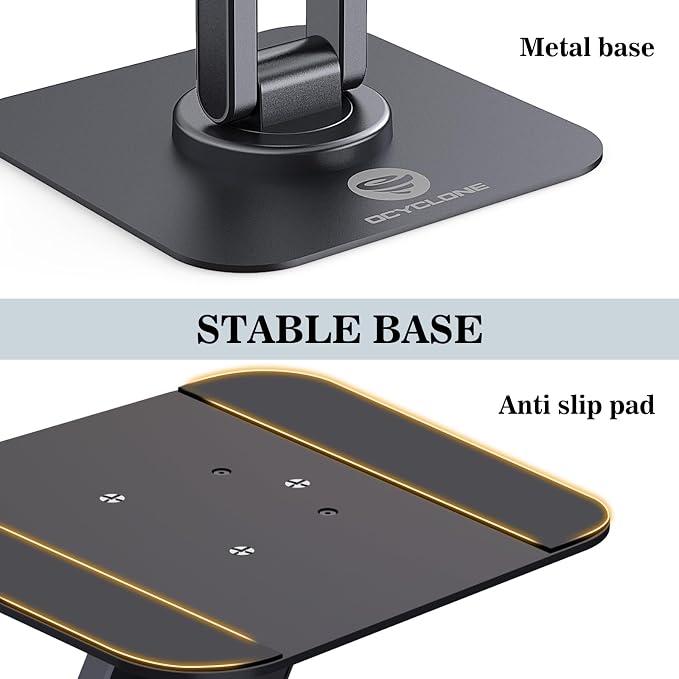OCYCLONE iPad Stand, 360° Rotating Adjustable Foldable iPad Tablet Stand Holder - Image 8
