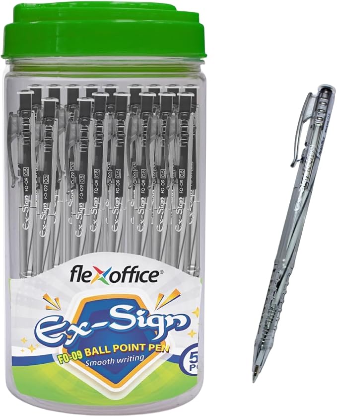FLEXOFFICE Ballpoint Pens, 0.5mm Fine Point, Quick Smooth Writing, Ball point by FlexOffice