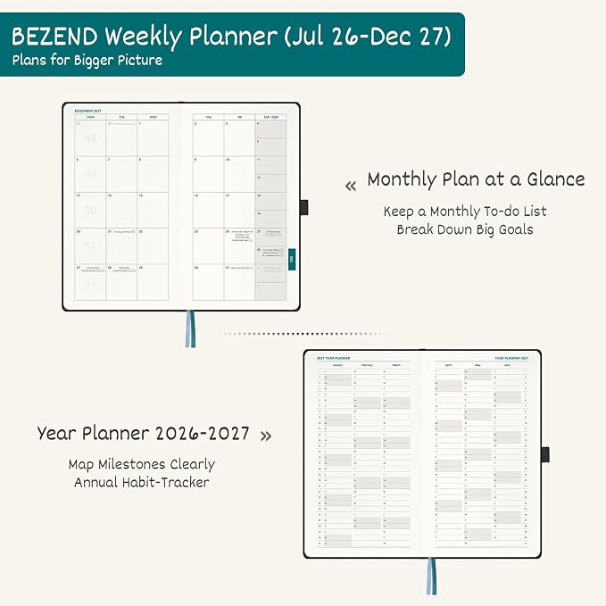 BEZEND Pocket Planner 2026-2027 Weekly and Monthly 18-Month Academic Calendar - Image 3