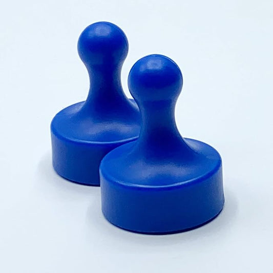 GLASSBOARD STUDIO Powerful Neodymium Magnets, Pawn-Shaped - Strong Fridge/Refrigerator and Whiteboard Magnet, Ideal for Office, Kitchen, Crafts - Rare Earth, Heavy Duty (2, Blue)-DeskLoop Office