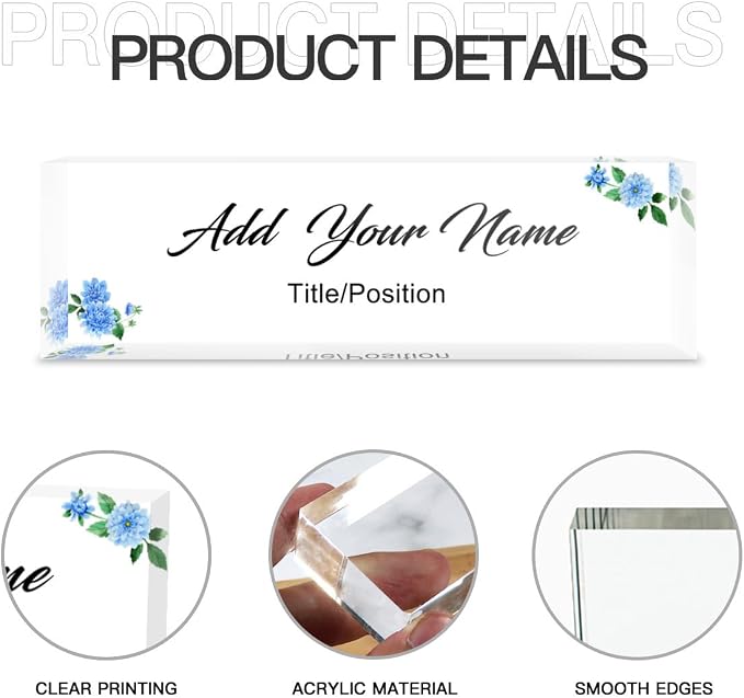 Customized Desk Name Plate Block Custom Clear Acrylic Blocks - Image 4