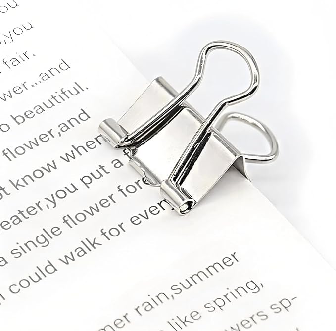50 Pack Small Silver Binder Clips 3/4 Inch, Colored Little Paper Clamps - Image 4