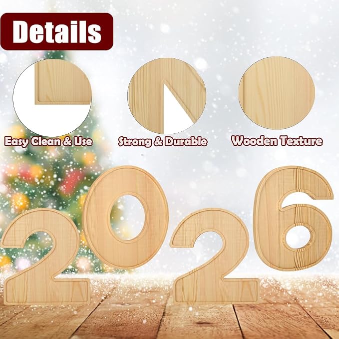 MRPAPA White Fillable Number 2026 Charcuterie Board Set, 2026 Number Serving - Image 2