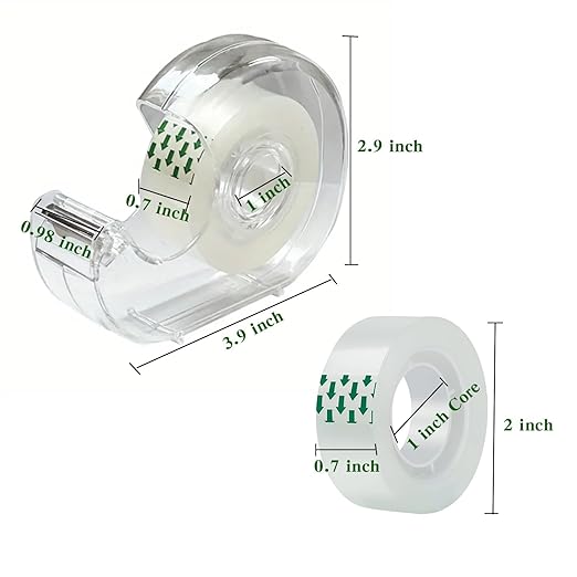 Transparent Tape 16 Rolls Clear Tape Tape Bulk for Office Supplies and School Supplies, Glossy Finish,3/4 in x 720 in 16 Dispensered Rolls