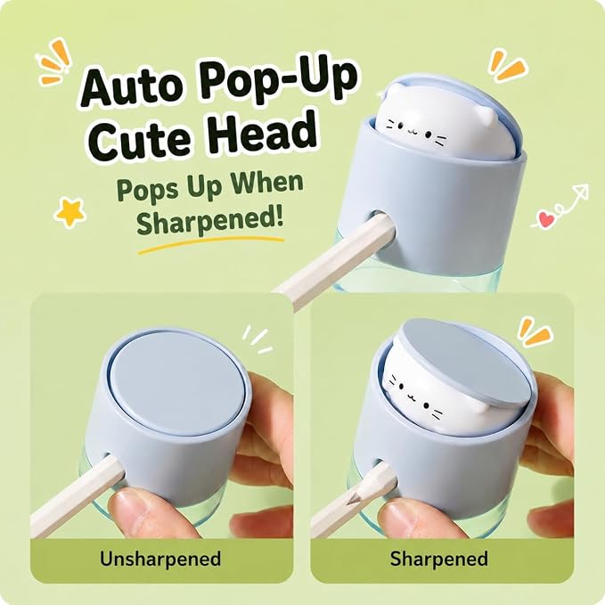 Cute Pencil Sharpener for Classroom, Animal Pop-Up When Sharpened, Manual - Image 3