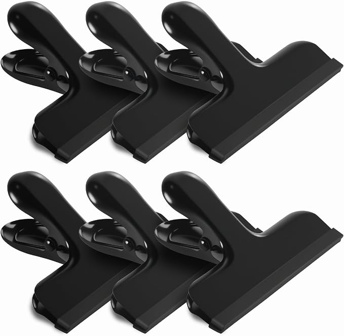 HOUSE AGAIN 6 Pack Stainless Steel Chip Bag Clips Covered by HOUSEAGAIN