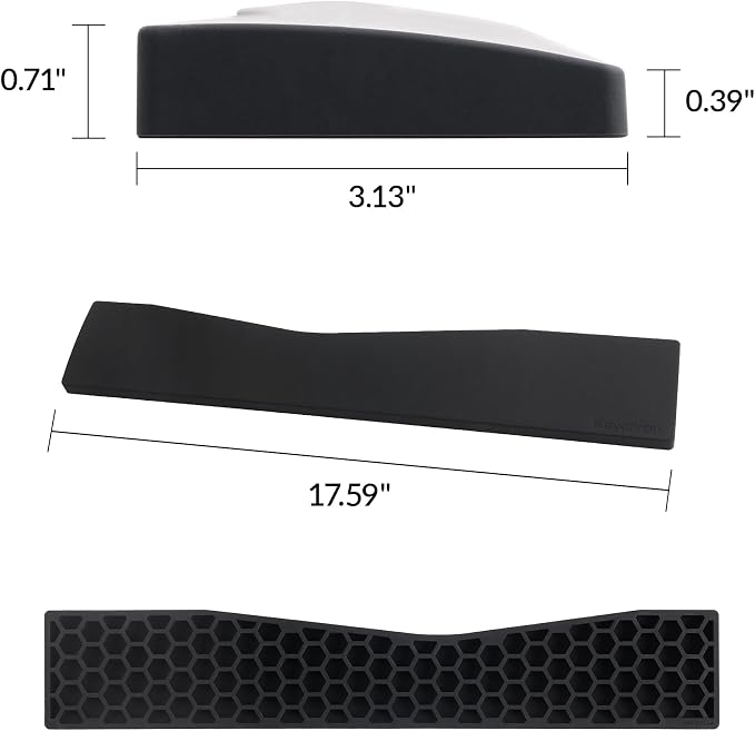 Keychron Black Silicone Wrist & Palm Rest, 17.56" - Image 3
