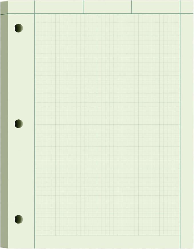 Engineering Paper 8.5 x 11, 100 Sheets Top Glue Binding Engineering Notebook by Aidunmis