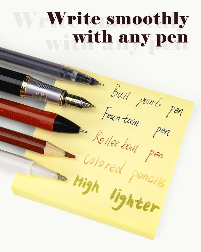 Sticky Notes 3x3 in 3600 Sheets 48 Pads Yellow Self-Stick Memo Pads Clean - Image 5