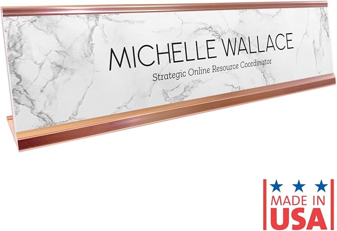 Personalized White Marble Desk Plate / 2" x 8" Custom Office Desk Sign/Elegant - Image 6