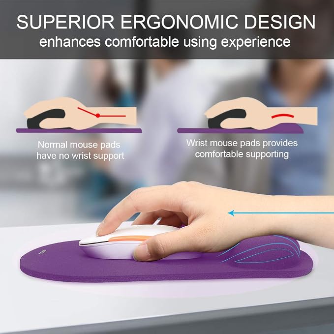 TECKNET 2 Pack Mouse Pad with Wrist Support, Ergonomic Gaming Mouse Pad Pain - Image 4