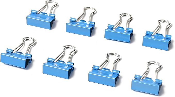 50 Pack Small Blue Binder Clips 3/4 Inch, Colored Little Paper Clamps, Tiny - Image 5