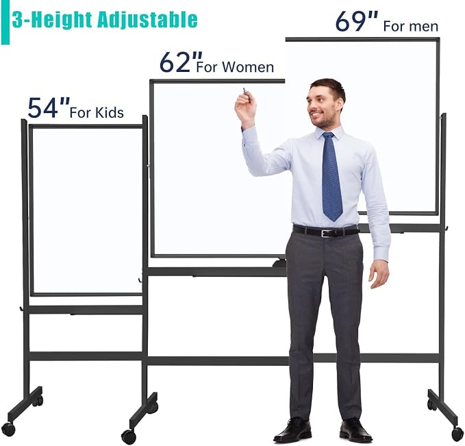 BIBOC 32x48 Inches Large Mobile Dry Erase Whiteboard - Image 5