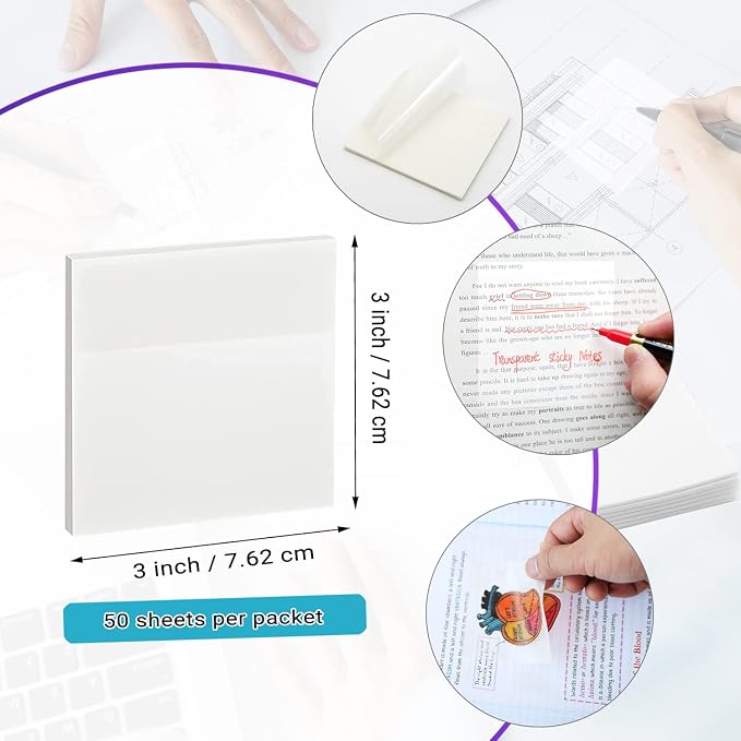 600 Sheet Transparent Sticky Notes, See Through Sticky Note - Image 4