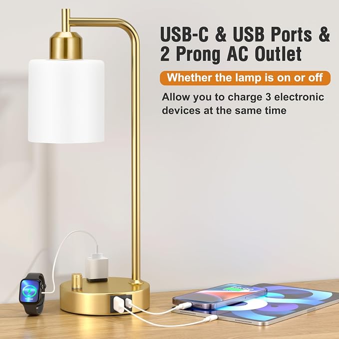 Innqoo Industrial Table Lamps for Bedroom Set of 2 - Image 3