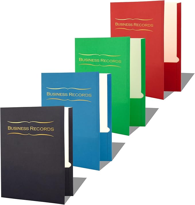Business Records Folder, 3 Hole Punched Business Document Folder by Custom