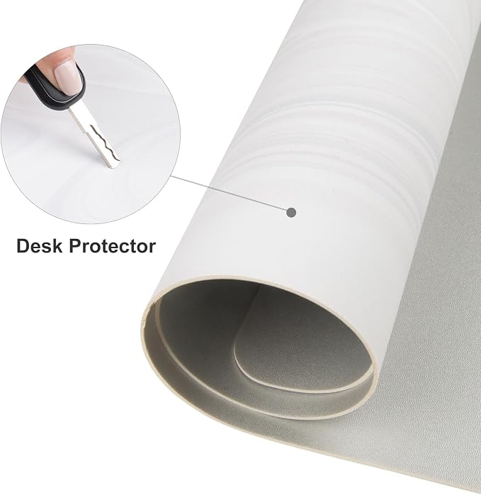 Colorful Star White Marble Large Mouse Pad, Waterproof Office Desk Mat - Image 7