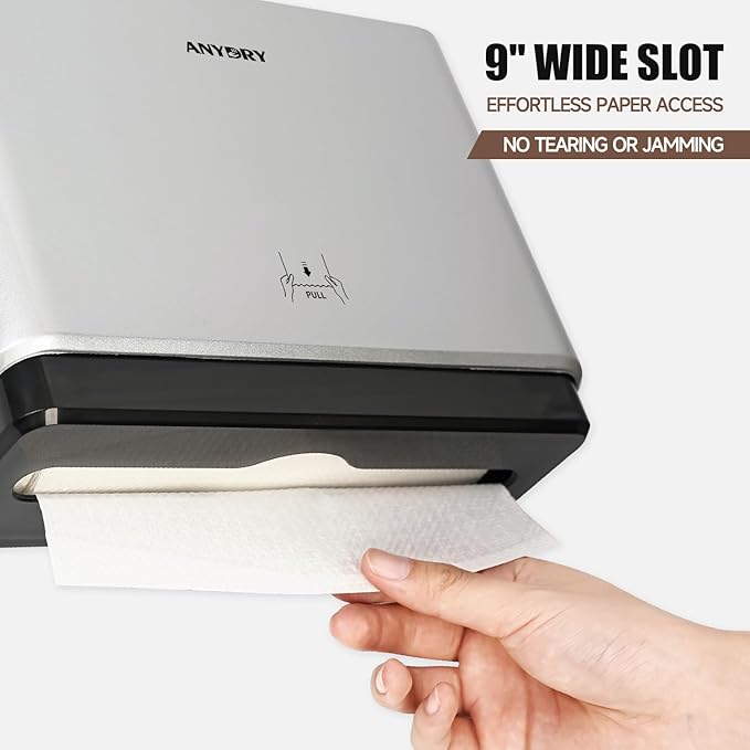 200-Sheet Wall-Mounted Paper Towel Dispenser, Fits Multi-Fold Towels up to 10x3.1 Inches, Perfect for Home & Business (Silver)-DeskLoop Office