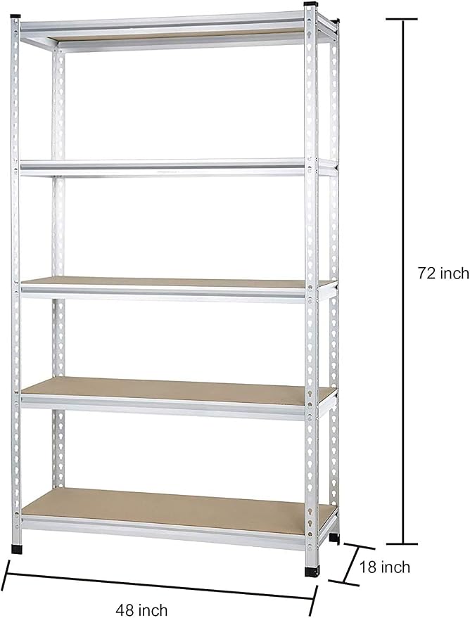 Amazon Basics 5-Tier Medium Duty Storage Shelving Single Post Press Board Shelf - Image 2