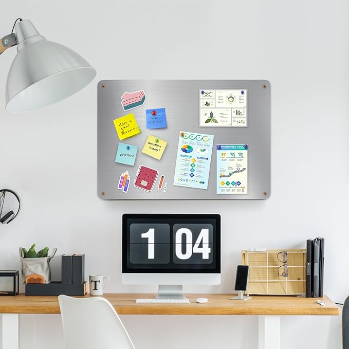 Bekith 2 Pack Stainless Steel Magnetic Board, 17.1" x 11.8" Magnet Bulletin - Image 6