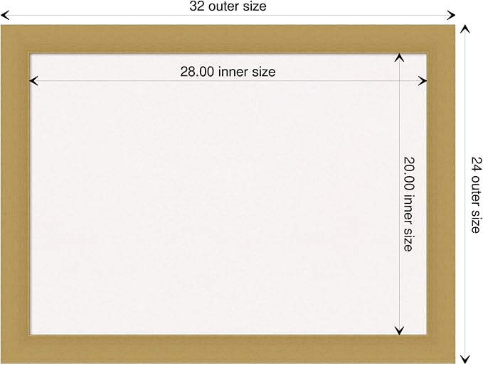 Amanti Art White Cork Board for Wall, 24x32 Vision Board with Gold Frame, Medium Corkboard Office Decor for Home Organization, Casual Corkboard Pinboard to display items for home organization-DeskLoop Office