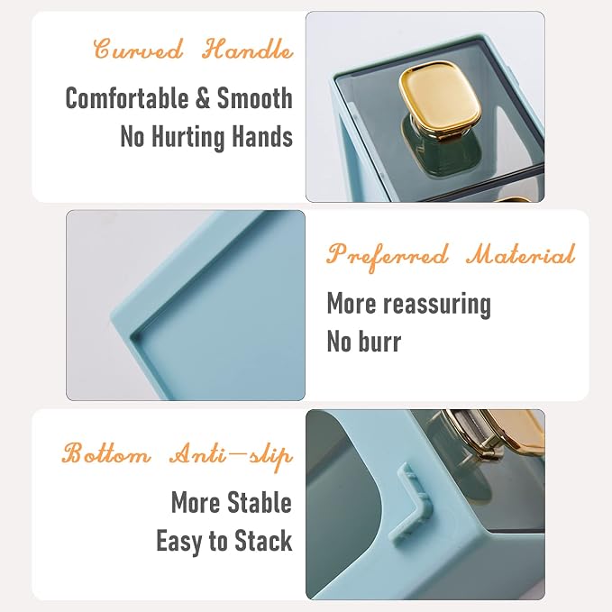 Spacious Desk Drawers, Stackable Desktop Organizer, Plastic Storage Box - Image 5
