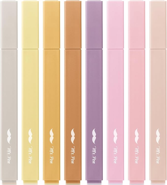 Mr. Pen- Aesthetic Highlighters No Bleed, 8 Pack, Cute Highlighters Assorted by MrPen