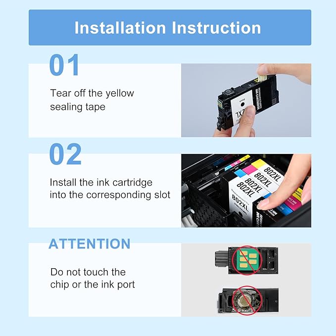 TEINO 802XL Ink Cartridges Combo Pack for Epson Printer Remanufactured Replacement for Epson 802 802XL Ink Cartridges for Epson Workforce Pro WF-4730 WF-4720 WF-4734 WF-4740 EC-4020 EC-4030 (4-Pack)-DeskLoop Office