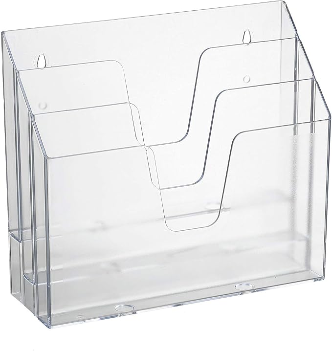Acrimet Horizontal Triple File Folder Holder, Open Top Desktop Document Sorter by Organizingyourlife