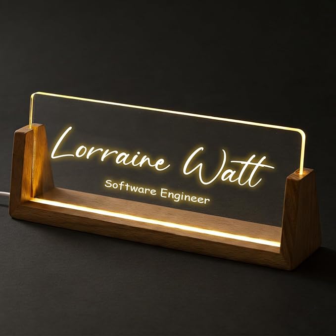 Custom Desk Name Plate, Light Up Acrylic Office Sign, Personalized Gift - Image 2